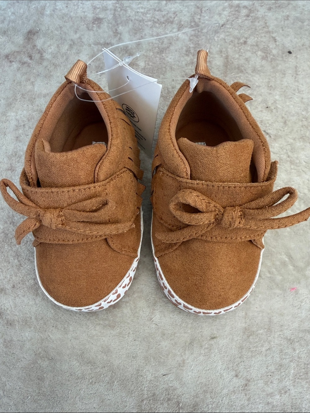 Baby Walker Tan Canvas Lace-Up Sneakers